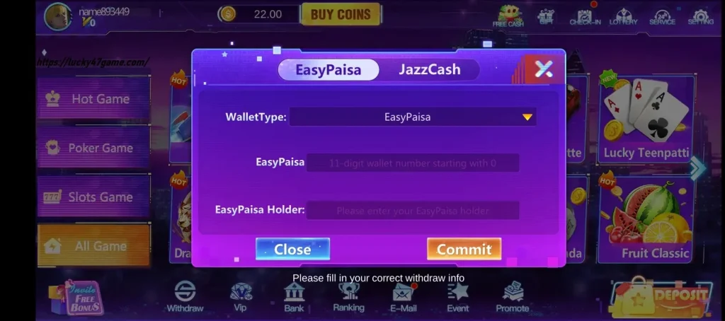 Lucky 22 Game